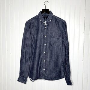 Color Siete 100% Cotton Long Sleeve Button Down Pocket Shirt Blue Size Small